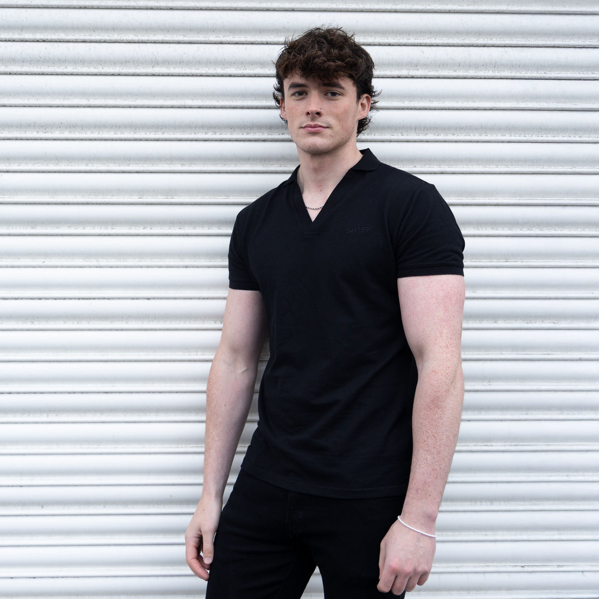 EB333B RETRO POLO COTTON BLACK