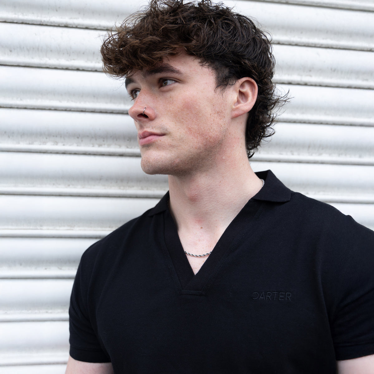 EB333B RETRO POLO COTTON BLACK