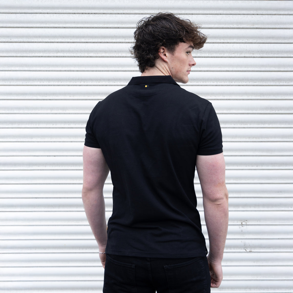 EB333B RETRO POLO COTTON BLACK