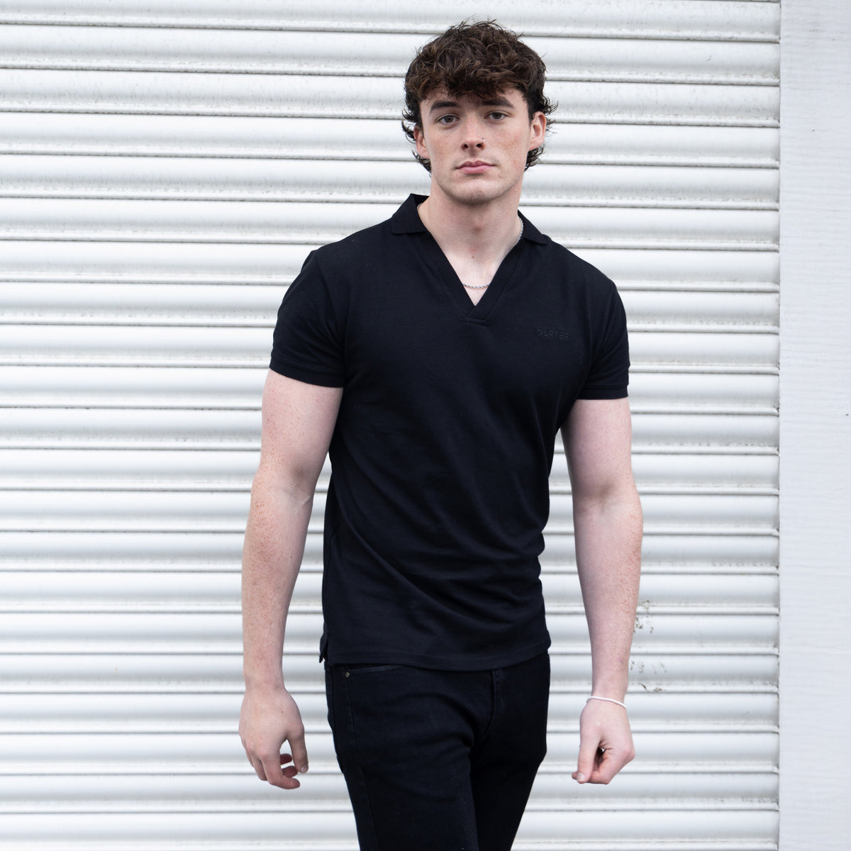 EB333B RETRO POLO COTTON BLACK