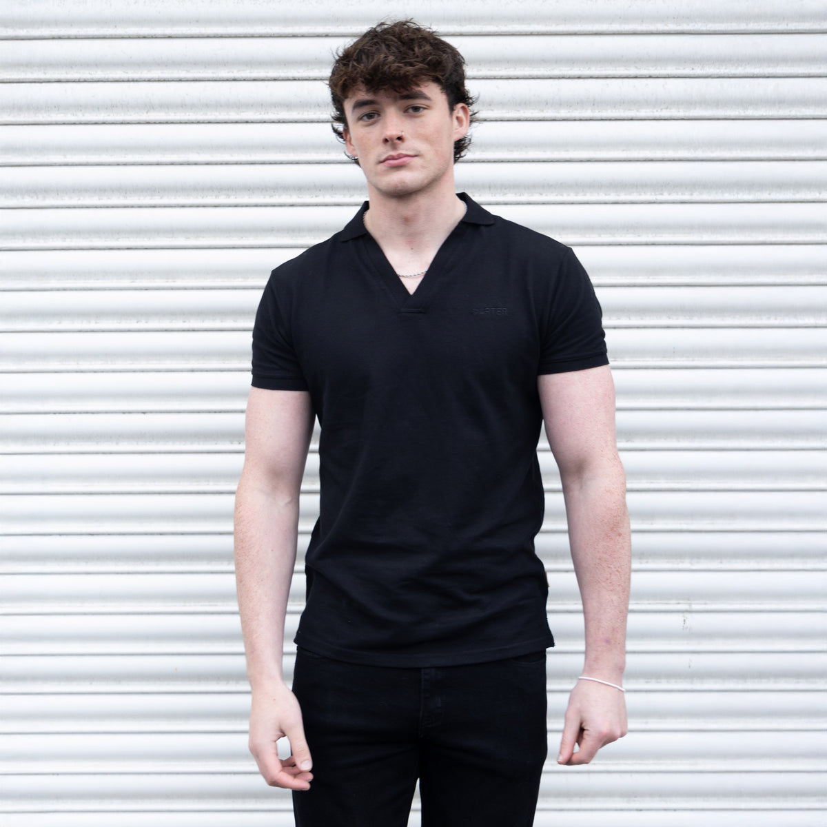EB333B RETRO POLO COTTON BLACK