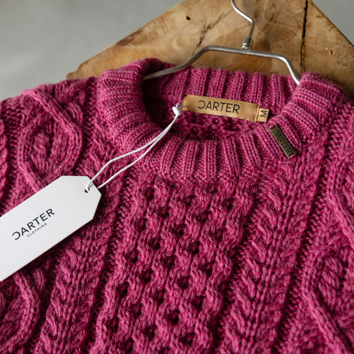B222P CARTER ARAN WOOL REGULAR FIT JUMPER PINK