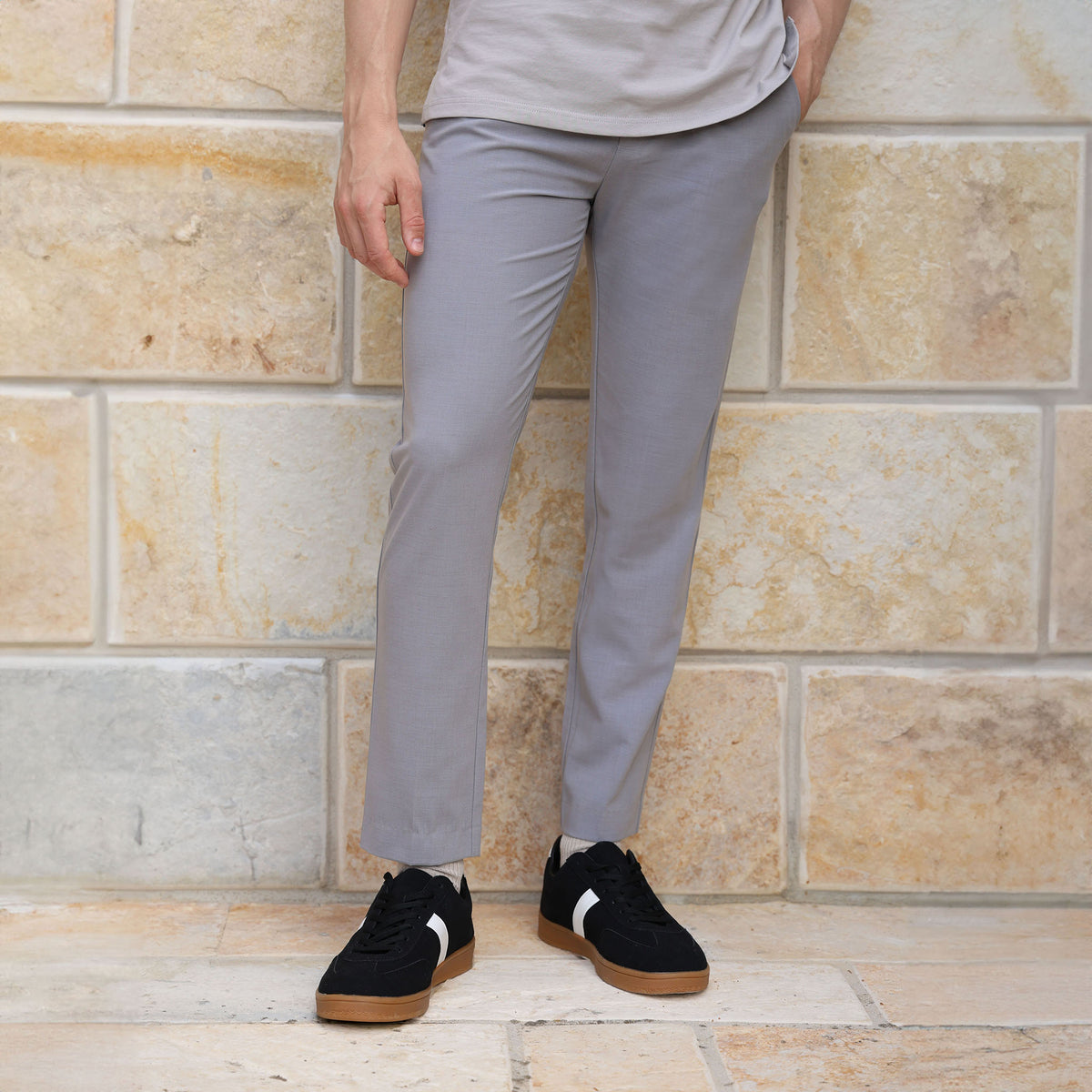 CF444G GREY STRETCH TROUSERS