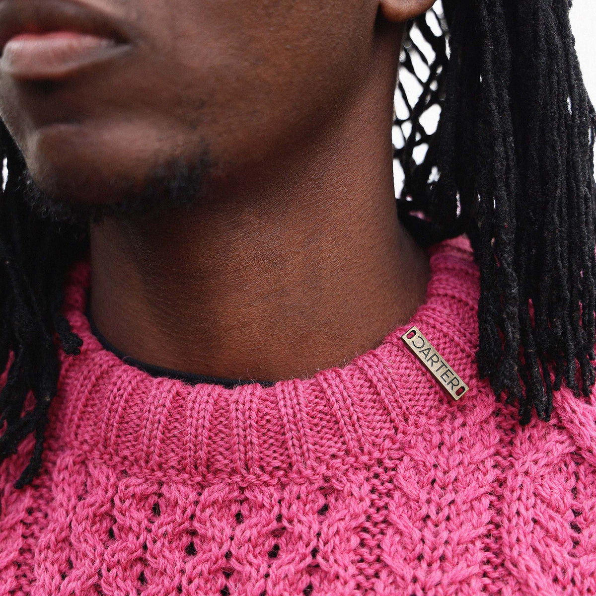 B222P CARTER ARAN WOOL REGULAR FIT JUMPER PINK