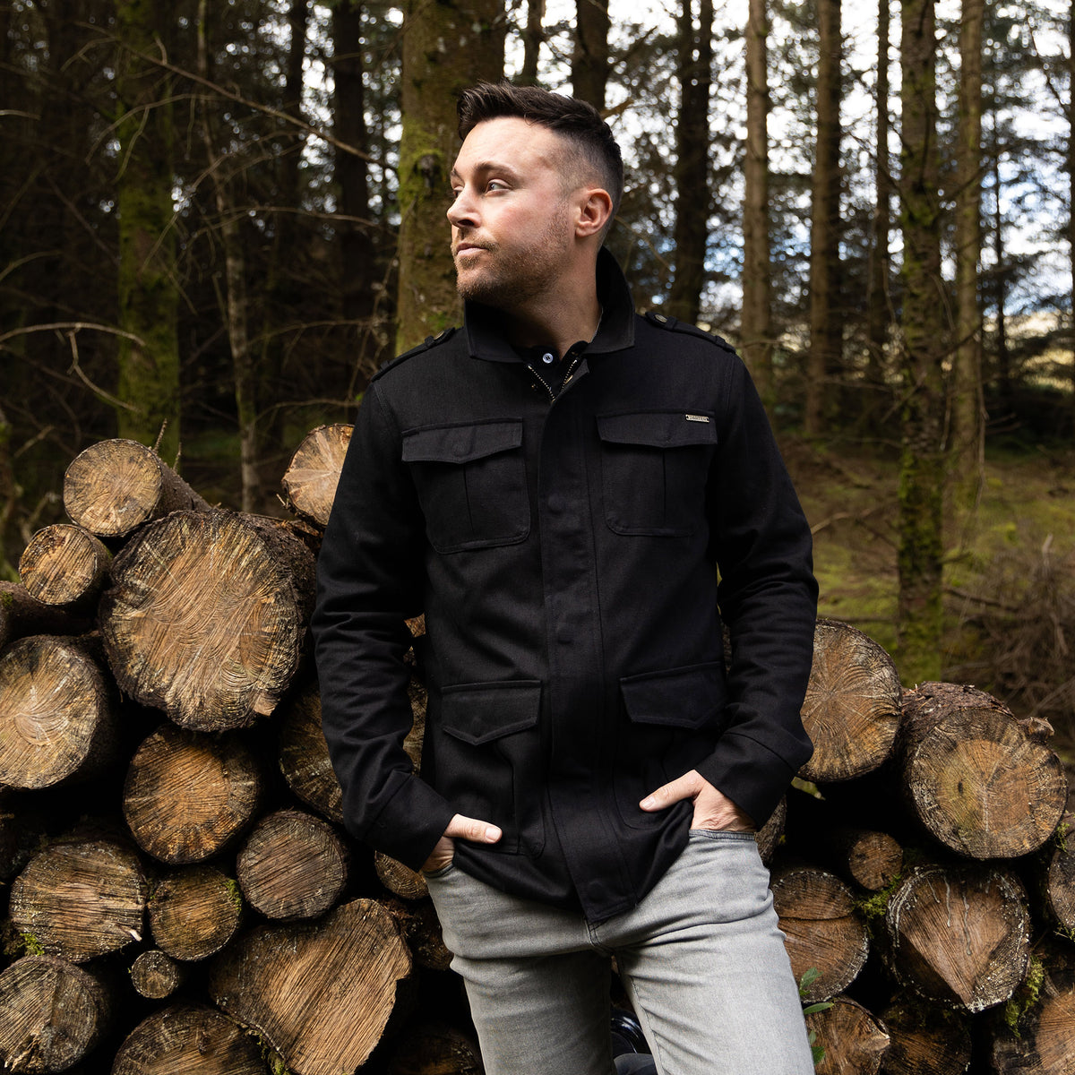 KB333B BLACK CARGO JACKET