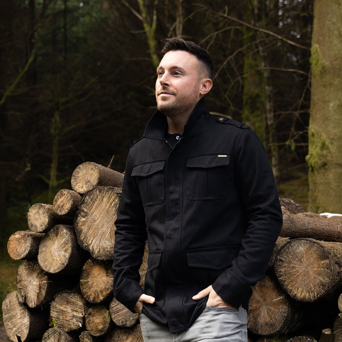 KB333B BLACK CARGO JACKET