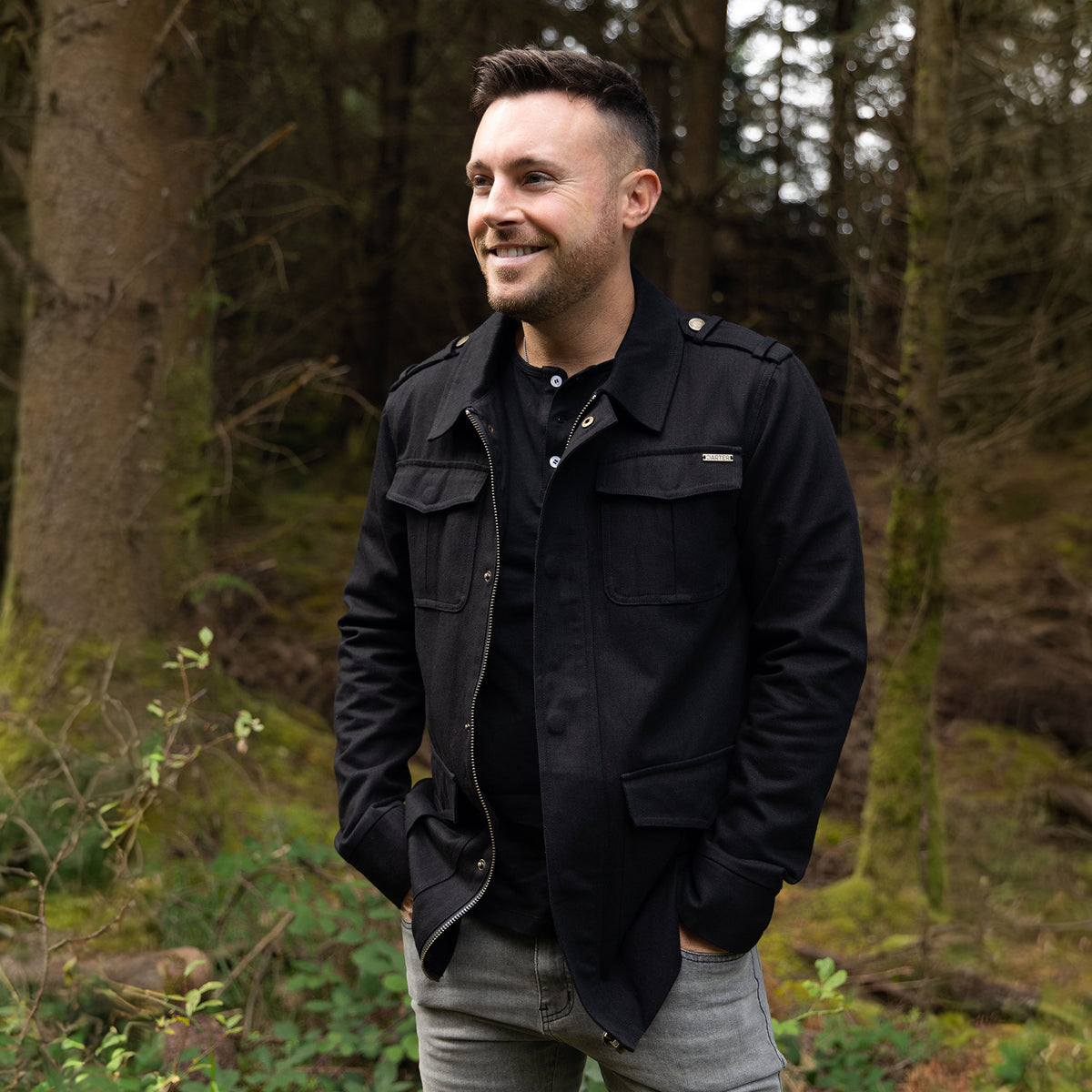 KB333B BLACK CARGO JACKET