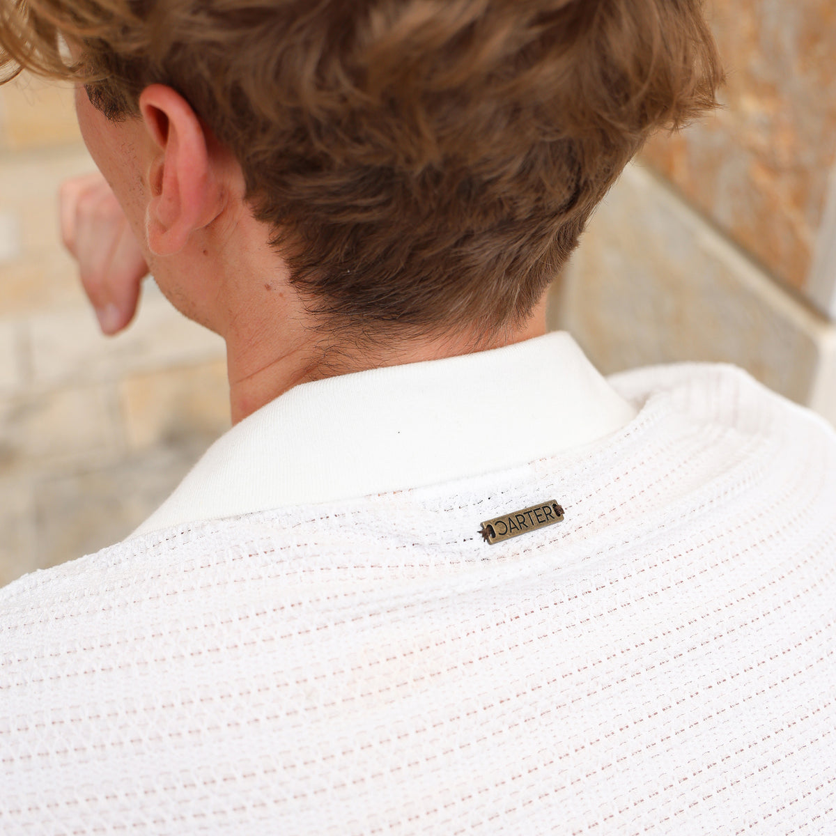 GC111O RETRO BOUCLE POLO SHIRT OFF WHITE