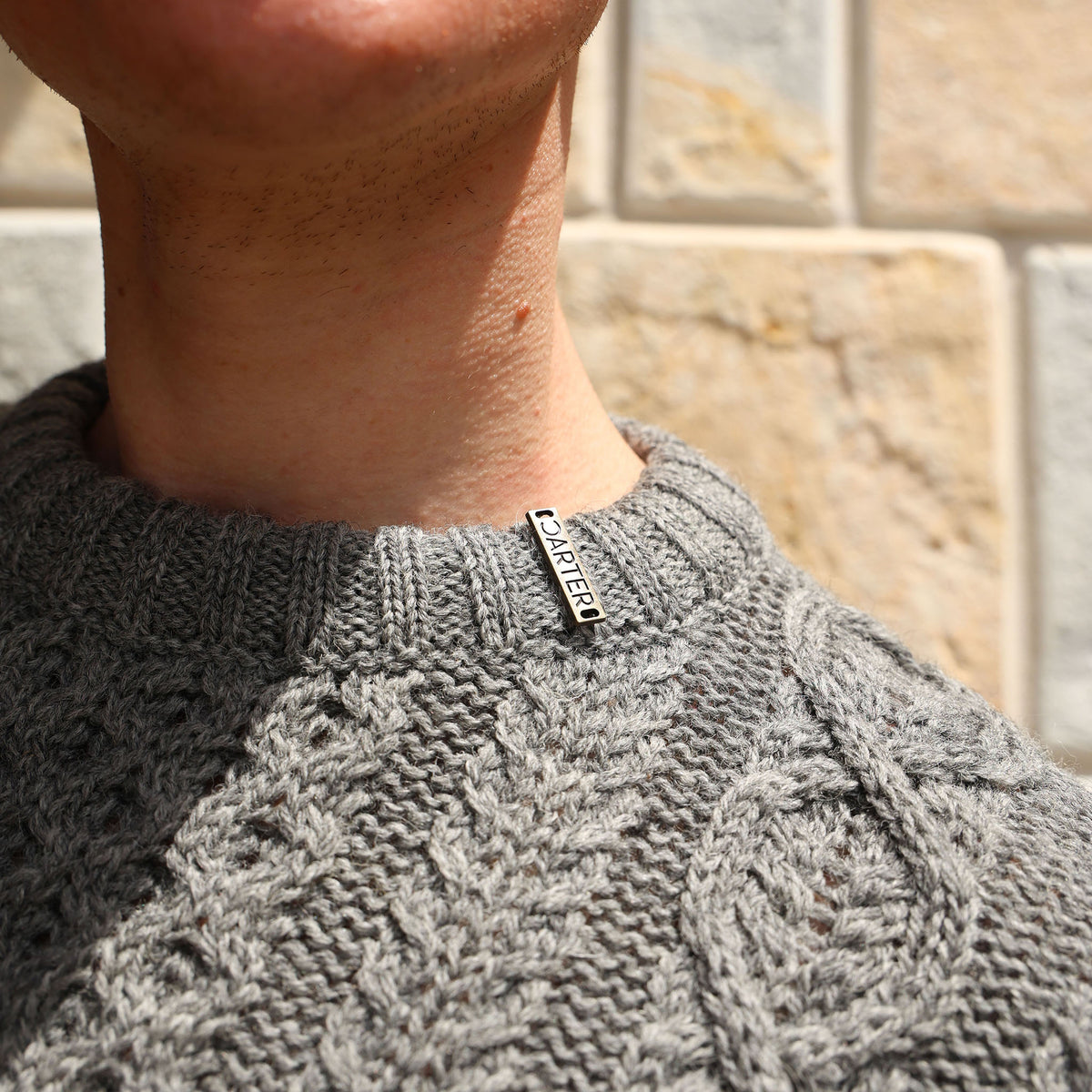 B222G CARTER ARAN WOOL REGULAR FIT JUMPER GREY