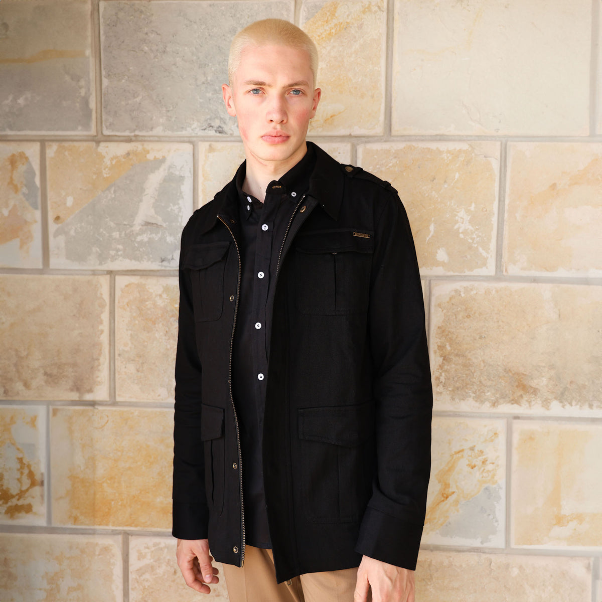 KB333B BLACK CARGO JACKET