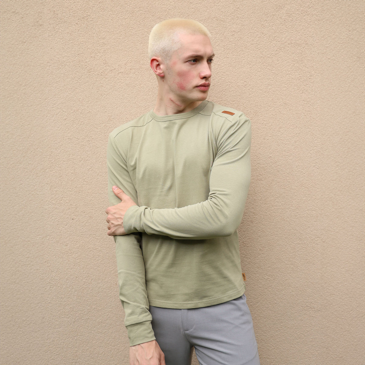 FM444G SOFT TOUCH LONG SLEEVE BASE LAYER SAGE GREEN